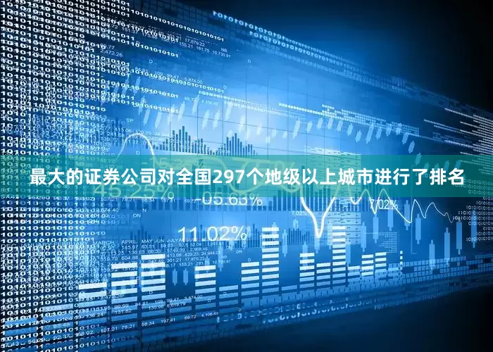 最大的证券公司对全国297个地级以上城市进行了排名